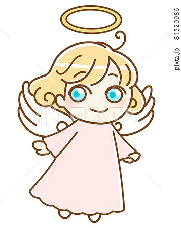 Smile angel left facing pink - Stock Illustration [84520986] - PIXTA