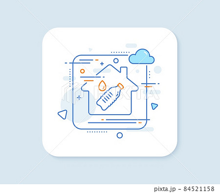 Water bottle line icon. Abstract vector button. Clean aqua drink sign. Liquid symbol. Water bottle line icon. Home concept badge. Vector Water bottle line icon. Abstract vector button. Clean aqua drink sign. Liquid symbol. Water bottle line icon. Home concept badge. Vector 84521158