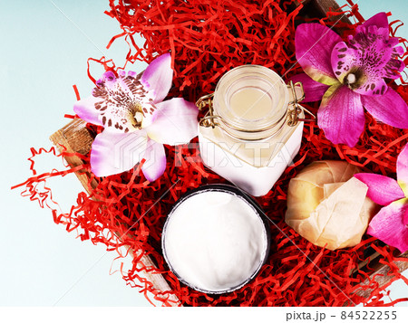 gift box with cosmetics on the theme of Valentine's day, birthday and wedding 84522255