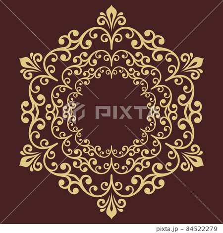 Oriental Abstract Round Golden Pattern Oriental Abstract Round Golden Pattern 84522279
