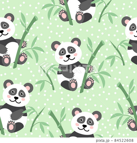 Seamless pattern with cute baby panda 84522608