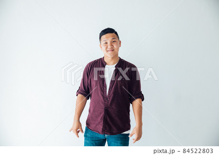 portrait of male asian dancer on white background 84522803