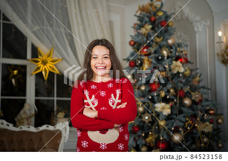 Happy new year. Christmas. Kid enjoy the holiday 84523158