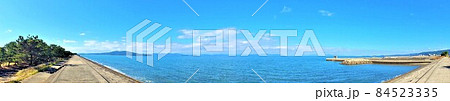 ノリ養殖場周辺風景　豊かな海　sdgs　持続可能　福の江海岸　米ノ津　出水市　パノラマ　ヘッドライン 84523335