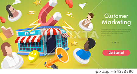 3D Vector Conceptual Illustration of Customer Marketing Campaign. 84523596