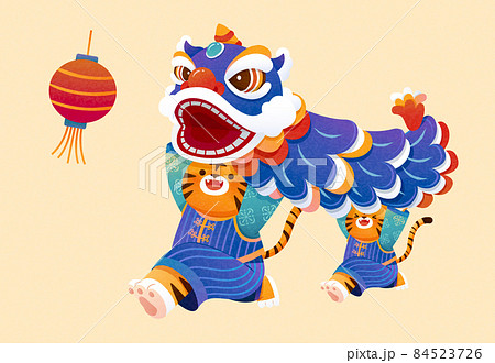 CNY lion dance element 84523726