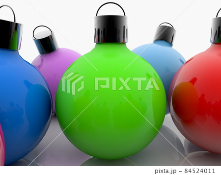 Christmas ornaments balls close up 84524011