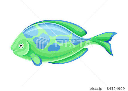 Beautiful turquoise exotic fish vector illustration on white background 84524909