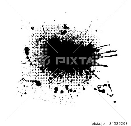 Paint stains black blotch background. Grunge Design Element. Brush Strokes. Vector illustration 84526293