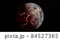 Explosions on planet earth A global catastrophe 3d-rendering 84527365