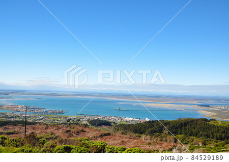 Scenic view taken from Bluff Hill Lookout Point which is used to be the site of an artillery battery in Napier, New Zealand 84529189