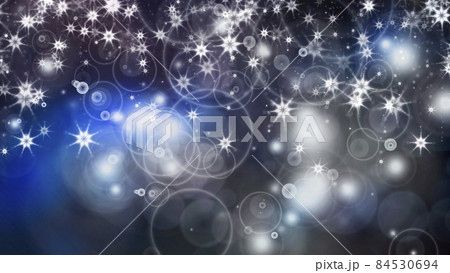 Abstract festive background Christmas New Year snowflakes, circles and spots on a black background. 84530694