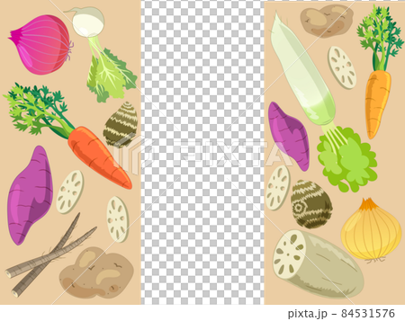Winter root vegetables_left and right frames 84531576