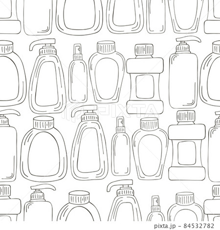 Monochrome medical seamless pattern. Coloring pages, black and white Monochrome medical seamless pattern. Coloring pages, black and white 84532782