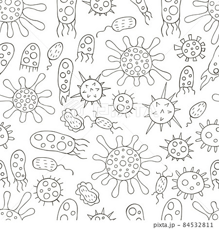 Monochrome medical seamless pattern. Coloring pages, black and white 84532811