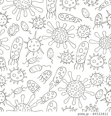 Monochrome medical seamless pattern. Coloring pages, black and white Monochrome medical seamless pattern. Coloring pages, black and white 84532812