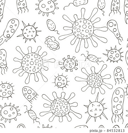 Monochrome medical seamless pattern. Coloring pages, black and white 84532813