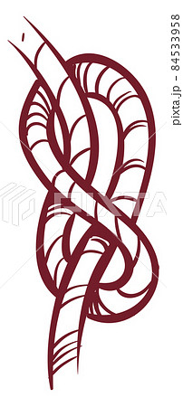 Figure eight rope knot. Sailing double stopper sketch 84533958