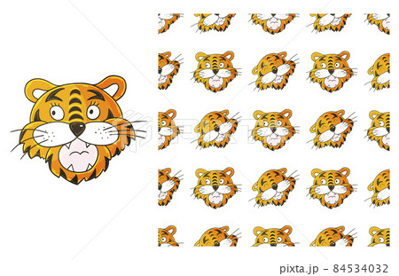 Cute Set of element and seamless pattern. Ideal for children's clothing 84534032