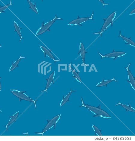 Seamless pattern Tiger shark blue background. Texture of marine fish for any purpose. Seamless pattern Tiger shark blue background. Texture of marine fish for any purpose. 84535652
