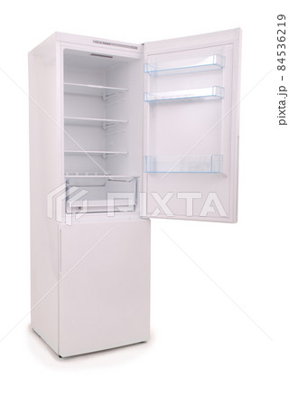 isolated opened empty refrigerator (Clipping path) 84536219