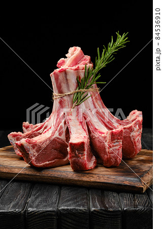 Raw fresh lamb crown roast Raw fresh lamb crown roast 84536910