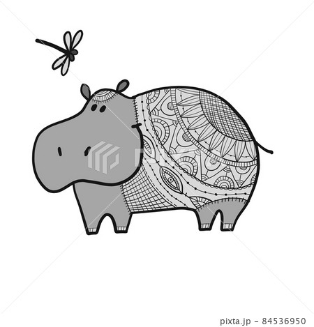 Hippopotamus, cute hippo character for your design 84536950