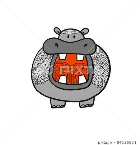 Hippopotamus, cute hippo character for your design Hippopotamus, cute hippo character for your design 84536951