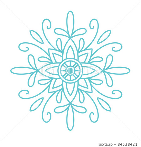 Snowflake icon. Simple flat vector line illustration isolated on white background. Silhouette flake of snow. 84538421