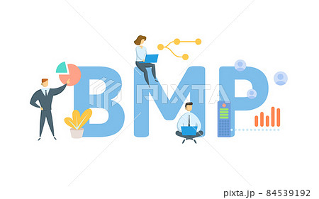 BMP, Best Management Practice. Concept with keyword, people and icons. Flat vector illustration. Isolated on white. 84539192