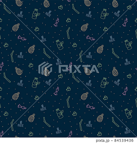 The pattern is modern, there is no plastic. The icon illustrations are Eco-friendly safety, forward green. The background for textiles is sustainable waste, eco-friendly. 84539436