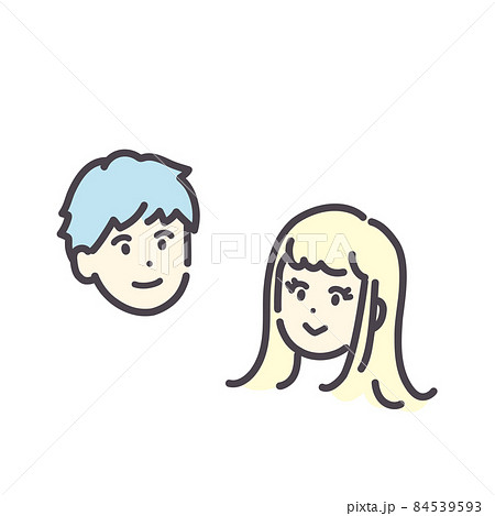 若い男女のシンプルなアイコンイラストのイラスト素材 若い男女のシンプルなアイコンイラストのイラスト素材