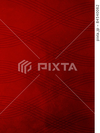 箔背景　赤のダークなイメージ　（背景素材）　細い波線の交差　5本 84540062