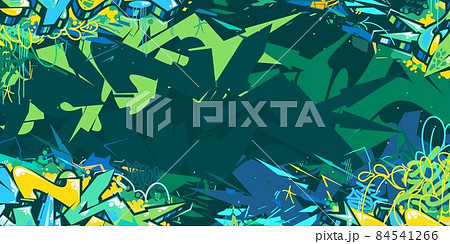 Green Colorful Abstract Hip Hop Street Art Graffiti Style Urban Calligraphy Vector Illustration Background Green Colorful Abstract Hip Hop Street Art Graffiti Style Urban Calligraphy Vector Illustration Background 84541266