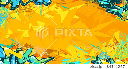 Abstract Flat Colorful Hip Hop Street Art Graffiti Style Urban Calligraphy Vector Illustration Background Art 84541267