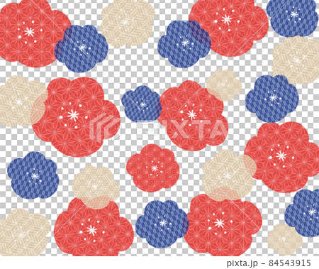 Japanese pattern plum blossom pattern background illustration 84543915