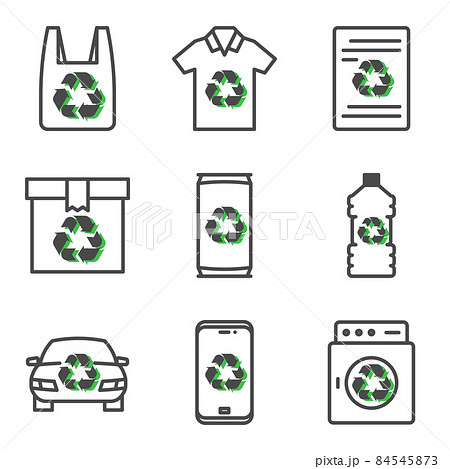Recycling icon set. Vector line icons 84545873
