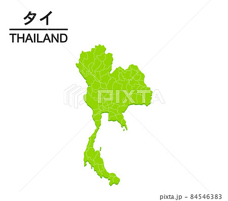 タイの世界地図イラストのイラスト素材