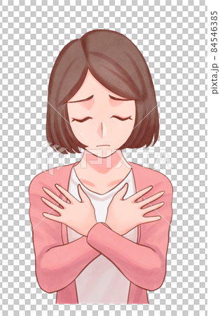 胸に傷を負う女性のイラスト 胸に傷を負う女性のイラスト 84546385