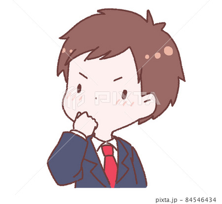 期待の眼差しで見るサラリーマン男性のイラスト素材