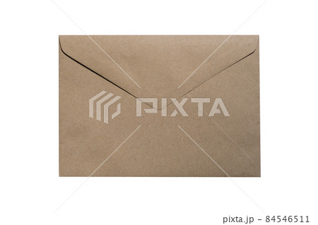 Back of brown envelope on closed, isolated on white background 84546511