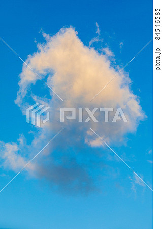強い風に流される朝の綿雲 84546585