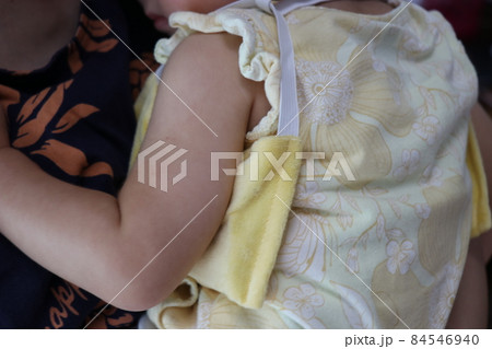 子供の急な発熱時にわきの下を冷却する、クーリング、アイシング、鼠径部 84546940