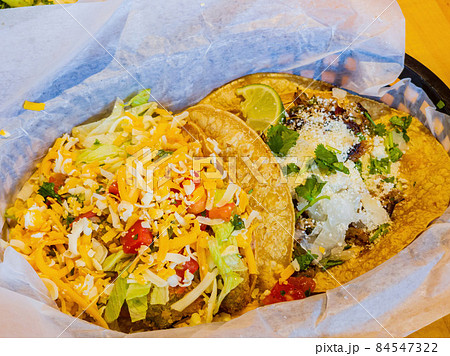 Close up shoot of Mexician style taco 84547322