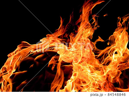 燃え上がる火のイラストのイラスト素材
