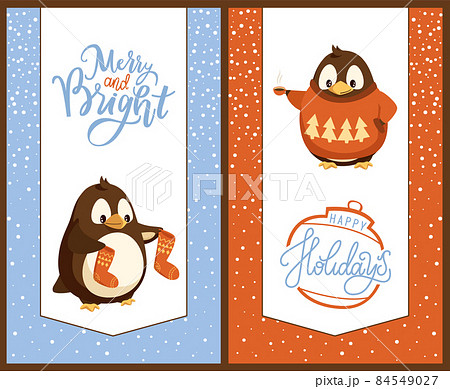 Penguin with Knitted Socks and Sweater, Christmas Penguin with Knitted Socks and Sweater, Christmas 84549027