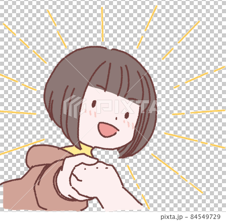 手をつかんで微笑む女性 84549729