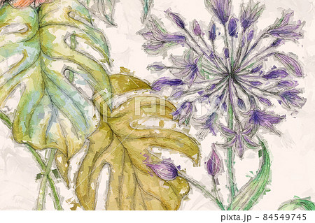 Beautiful oil painting flower illustration Beautiful oil painting flower illustration 84549745