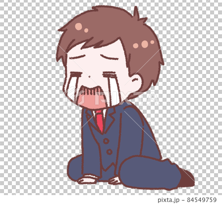 坐下來哭的上班族男人 84549759