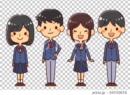 学生服 男子学生 女子学生 イラスト素材のイラスト素材